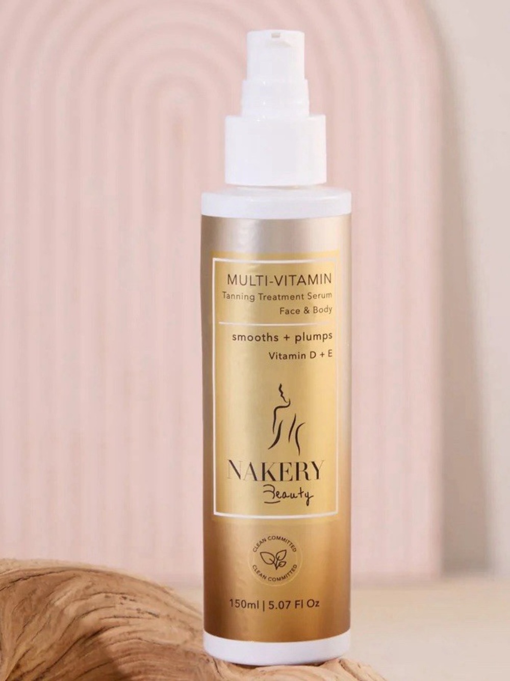 Nakery Beauty Multi-Vitamin Tanning Treatment Serum Gold Vitamin D+E 150ml NEW